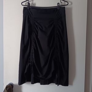 NAOMI Black Stretch Ruched Gathered Bunchy Skirt L